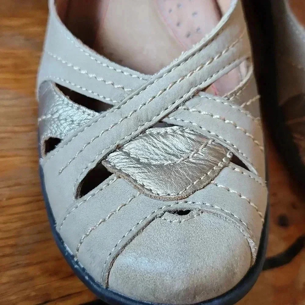 Cobb Hill Parker Mary Jane Flat sz 8‎ Linen Leather - Picture 7 of 13